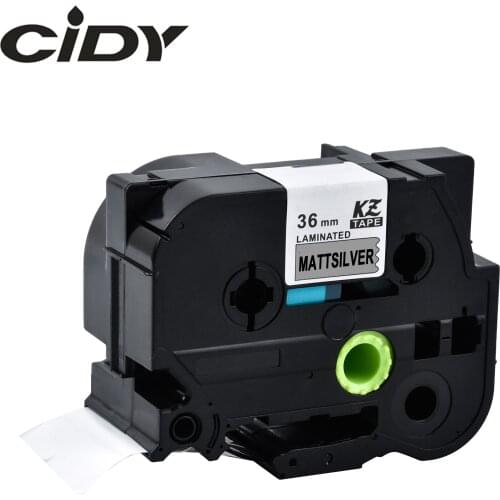 CIDY 20 packs 36mm label ribbon Tze-m961 Tze m961 tz m961 tz-m961 Black on Mattesilver for strong adhesive brother label printer