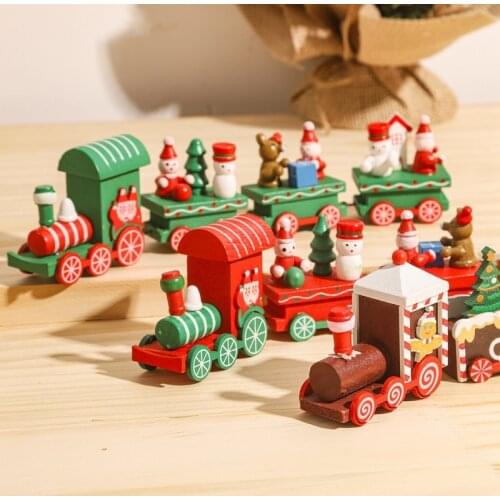 Wooden Christmas Little Train Ornament Christmas Decoration For Home Santa Claus Gifts Xmas Decor Christmas 2020 New Year 2021