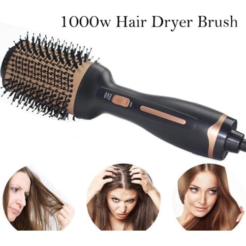 3 IN 1 One Step Hair Dryer Hot Air Brush Hair Straightener Curler Comb Roller Electric Blow Dryer Brush