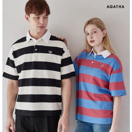 AGATHA S/T-Collar Scottie Embroidered Patch Short-Sleeved T-Shirt [AGT212TS203]