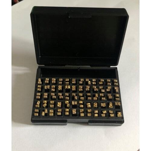 120pcs 2*3*15mm 2*4*15mm Hot stamp Copper letters thermal ribbon printing alphabet font for HP-241 DY-8 codate code printer