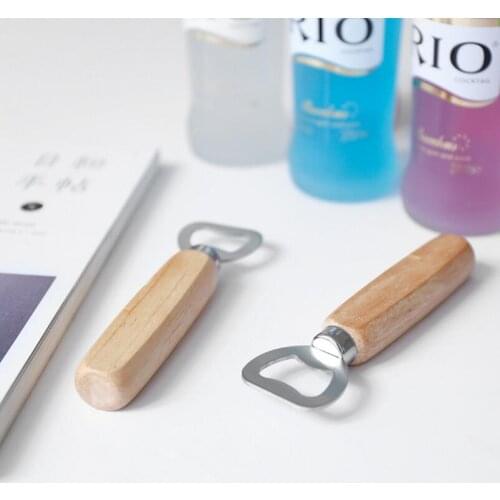 Hot Sell Wholesale Personalized Wood Beer Bottle Opener Wooden Handle For Wedding Party Gift LX7091