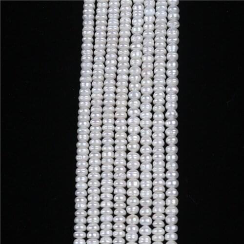 Hot sale 6-6.5mm button shape fresh water pearl strands