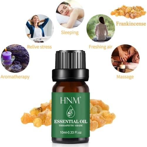 HNM Frankincense 10ML Pure Plant Essential Oils Aromatherapy Diffuser Aroma Vanilla Sandalwood Clove Thyme Cedar Myrrh Oil