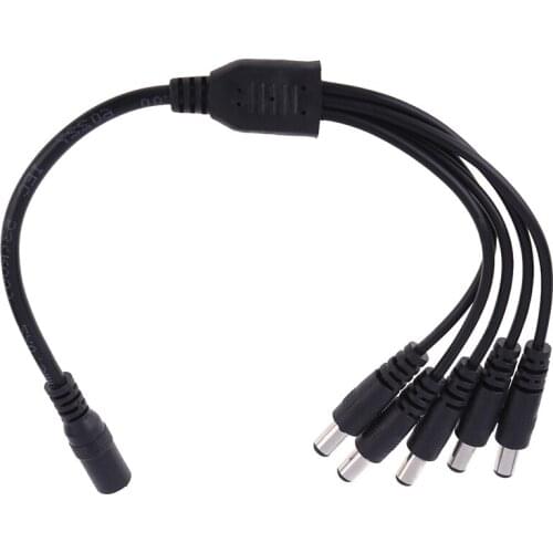 New Arrival Cable Connectors 1pcs CCTV Security Camera 2.1mm 1 to 5 Port Power Splitter Cable 12V DC HR