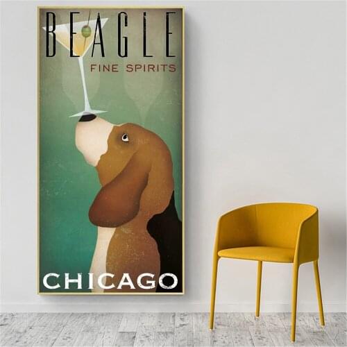 Coffee Wall Art Retro Dog Vintage Poster Prints Wall Canvas Pictures for Living Room Modern Minimalist Painting Home Decor