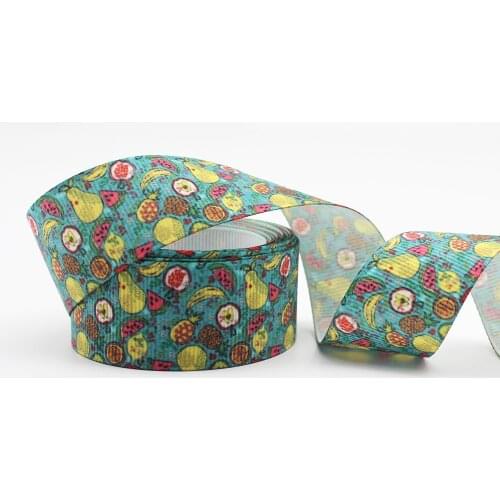 Fruit Doodle Pattern Printed Grosgrain Ribbon 3'' Design Custom​ Cartoon Logo for Hair Bows Sewing DIY Handmade Materials