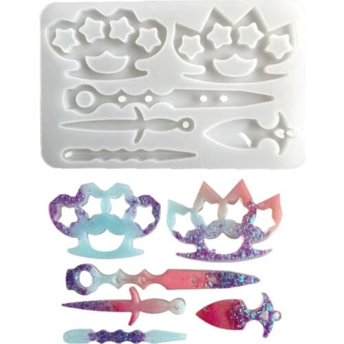 Cats Paw Sword Keychain Epoxy Resin Mold Necklace Pendant Silicone Mould DIY Crafts Ornaments Jewelry Earring Mold