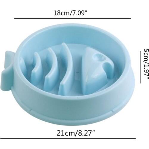 Pet Slow Eating Feeder Fish Shape Dog Bowl Bloat Stop Healthy Interactive Feeding Food Plate Dishes