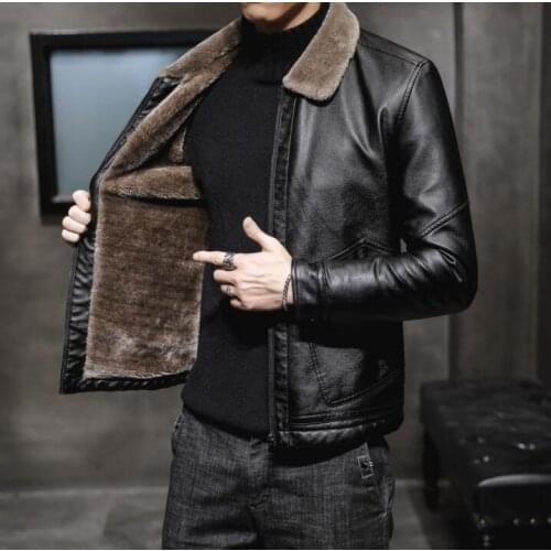 Mens leather jacket slim business motorcycle coat men jackets lapel clothes casual personalized jaqueta de couro black brown