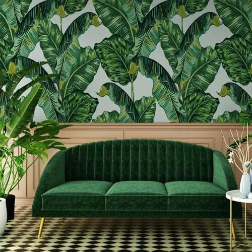 Custom 3D Green Plant Banana Leaf Waterproof Canvas Wall Painting Wallpaper For Living Room Bedroom Home Improvement Wall Mural