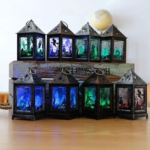 New Halloween Holiday Retro Wind Lantern Christmas Day Gifts for Home Bar Window Rave Party Decoration Plastic Pendant Crafts