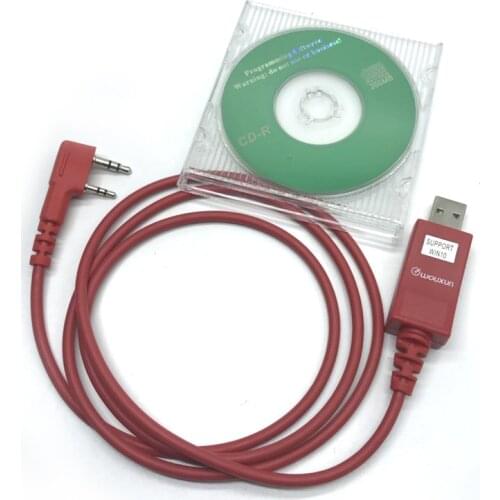 Original WOUXUN USB Programming Cable for WOUXUN KG-UVD1P KG-UV6D KG-UV8D KG-UV899 KG-UV9D PLUS Radio Walkie Talkie Red Color