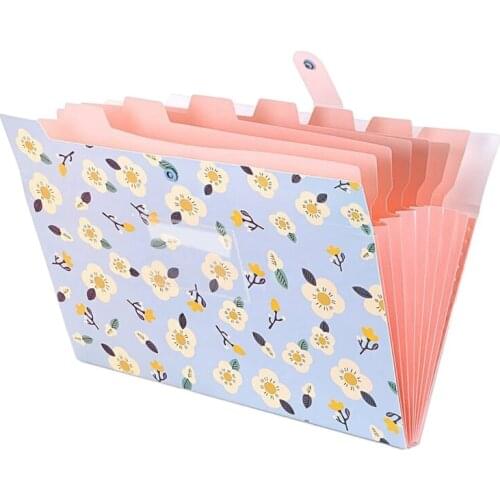 Expanding File Folder Floral A4 and Letter Size Archival File Holder Organizer 8 Pockets