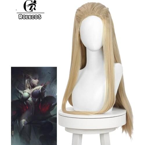 ROLECOS Game LOL Coven Evelynn Cosplay Wig Blonde Long Straight Wig Halloween Women Hair Heat Resistant Synthetic Hair