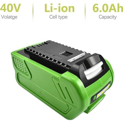BATTOOL 1pcs 6000mAh Rechargeable Replacement Battery for Creabest 40V 200W GreenWorks 29462 29472 22272 G-MAX GMAX