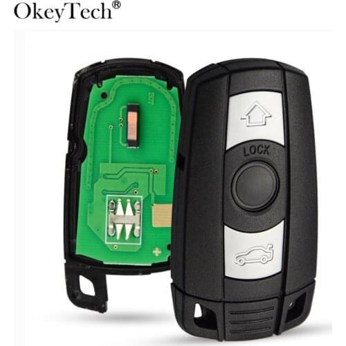 OkeyTech Smart ID46 PCF7945 Remote Key for BMW 1/3/5/7 Series X1 X5 X6 Z4 CAS3 Transmitter 315/433/868Mhz & Uncut Insert Blade