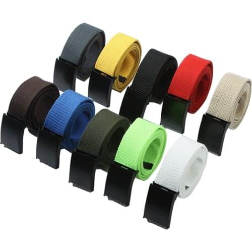 Men Women Unisex Plain Webbing Cotton Canvas Belt High Quality Belts Male Luxury Casual Straps Ceintures