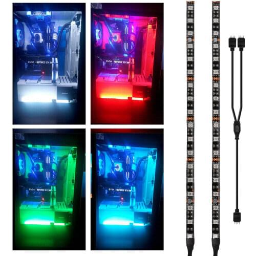 RGB Gaming 5050 LED Strip Light with 4 Pin RGB-Header 12V Software Control Lighting For PC Computer Mid Tower DIY Aura Sync M/B