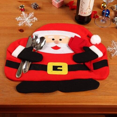 Christmas Santa Claus Placemat + Napkin Place Mat Placemat Napkin Dinner Table Dec Table Mats for Dining XMAS Table Decorations