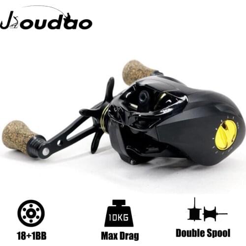 Jioudao Double Spool Baitcasting Fishing Reel Left Right Hand Carbon Fiber Fishing Bait Casting Reel HS2000 Baitcast Reel Wheel