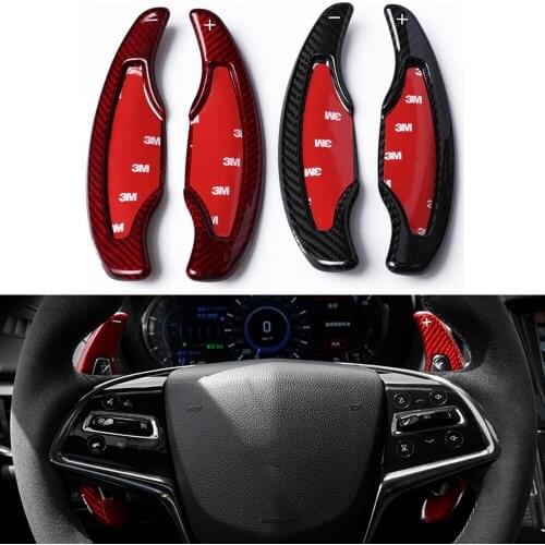 Carbon Fiber Steering Wheel Paddle Shift for Cadillac XTS5 XT5 CT6 ATS ATS-L CT6 40T 28T Shifter Paddles