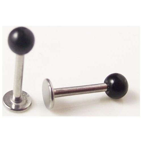 SaYao 2Piece Free Shipping Fashion Lip Ring Black Ball Spike Labret Ring body Jewelry Labret Rings Body Piercing Jewelry