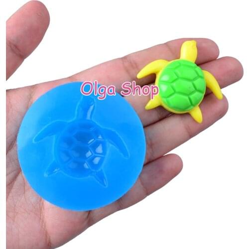 DYL587 35.4mm X 39.1mm Tortoise Silicone Mold Fondant Cake Decoration Candy Resin Clay Earrings Necklace Craft Soap Candle
