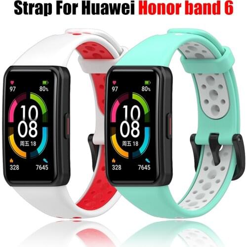 For Huawei Honor Band 6 Sport Bracelet Strap Soft Silicone Replacement Band Strap For Huawei Band 6 Smart Wristband Accessories