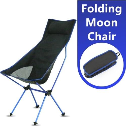 Portable Collapsible Moon Chair Fishing Camping BBQ Stool Folding Extended Hiking Seat Garden Ultralight Office Home Furniture