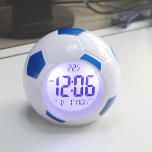 Led Football Clock Digital Night Light With Back Light LED Table Lamps Desk Soccer Alarm Clock For Home Office Bedroom Decor