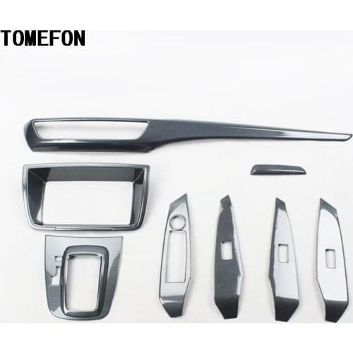 TOMEFON For Mazda 6 Atenza 2014 2015 ABS Carbon Fiber Paint Interior Window Switch Front Middle Air Vent Gear Shift Panel Trim