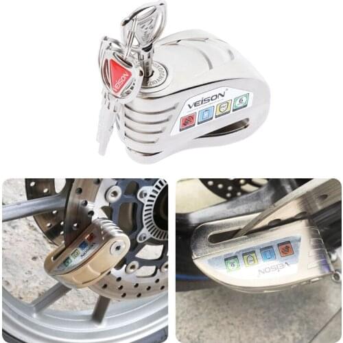Motorcycle Waterproof Alarm Lock Aluminum Anti theft Wheel Disc Brake Alarm Lock 130db Motorcycle Bike Metal Disc Lock