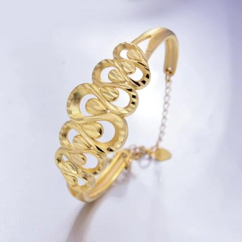1Pcs Gold Color Bangles For Women Middle Eastern Jewelry New Arab/Dubai Gold Color Designer Charms For bracelets Bangles