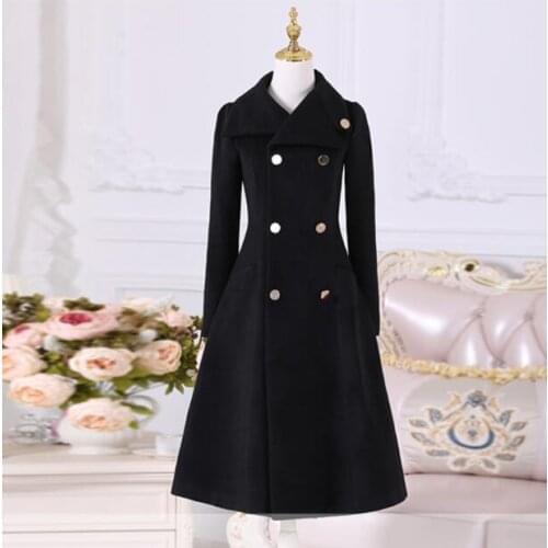 Long Female Jacket Overcoat Cloak Windbreaker Winter Adjustable Waist Wool Coat Women Autumn Manteau Femme Hiver Cape Warm