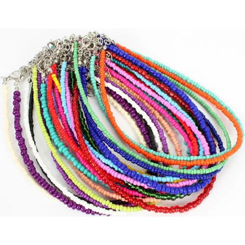Bohemian Simple Choker Necklace Women Fashion Seed Beads Stand Necklace Of Women Girl For Party Beach Travel Trendy Jewelry