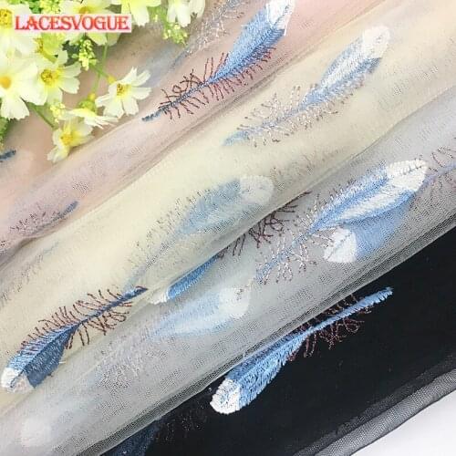 2yards 140cm Mesh embroidery lace fabric Handmade DIY Dress decoration Garment material Needlework sewing accessories 606