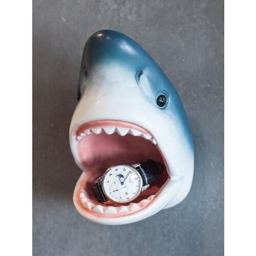 3D Resin Shark Wall Hanging Decor Key Box Storage