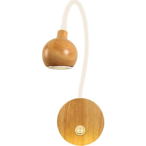 3W/5W COB LED Wall Mount Light Fixture Wood Bedside Lamp Picture Spotlight Button Decorate Wall Sconce LED Wall Light