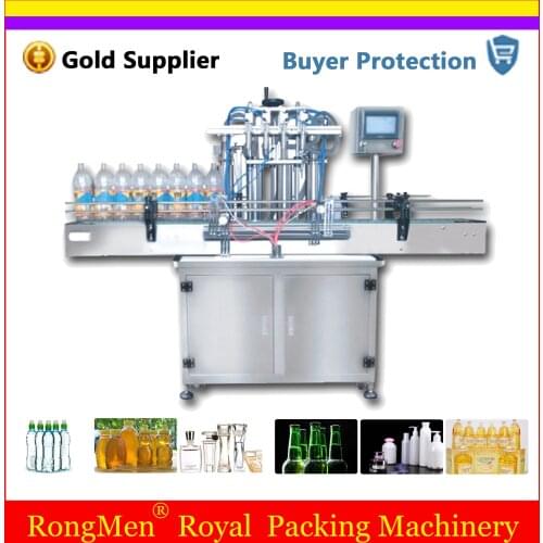 Automatic Liquid Filling Machine Water Juice Shampoo Filler Automatical Auto Filler Heads With Conveyor Plc Control Send By Sea