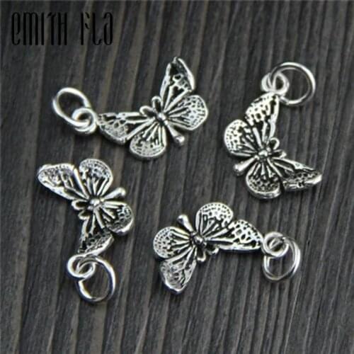 Emith Fla 100% 925 Sterling Silver Animal Butterfly Charm Fit Bracelet Authentic DIY Pendant Jewelry Accessories