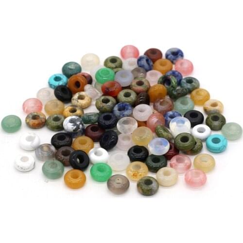 New 10pcs / Lot Natural Agates Beads Abacus Shape Big Hole Natural Stone Beads Size 5x10mm for Making Jewelry Necklace Hole 4mm