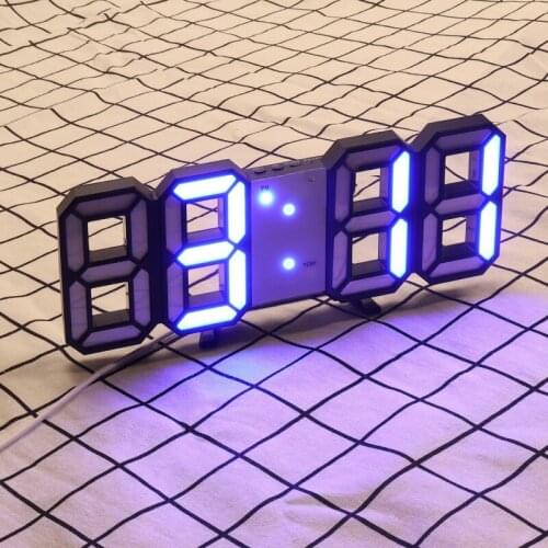 Digital LED Household Wall Watch Clock Date Time Temperature Nightlight Display For Home Living Room Decoration Luminous Desktop