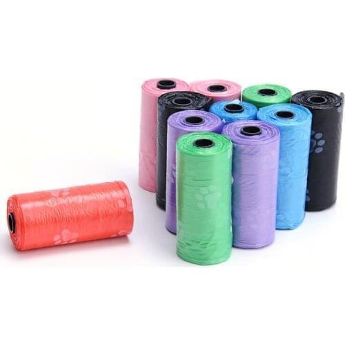 DHL 1000 set practical 15pcs/set Degradable Pet Dog Waste Poop Bag With Printing Doggy Bag Pet Waste Clean Poop Bags