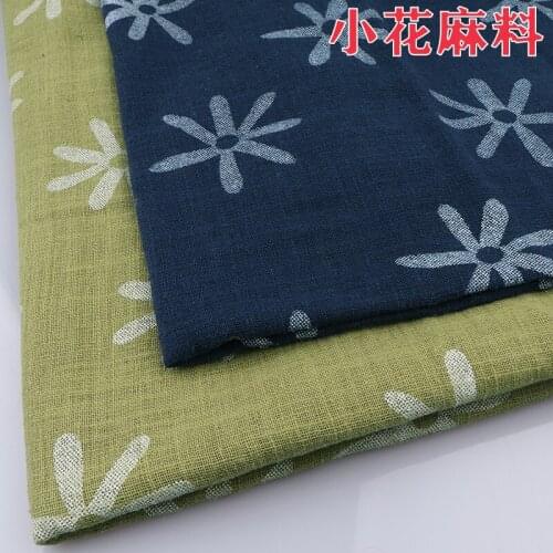 Printed Cotton Linen Small Floral Linen Dress Top Pants Handmade DIY Making All Kinds of Garment Material