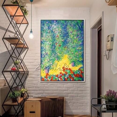 Claude Monet oil painting on canvas Landscape painting garden painting Wall art Pictures for Living room home decor Hand painted