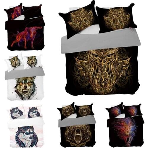 3d print animal bedding set king size home textiles quilt cover pillowcase luxury bedding bed linen