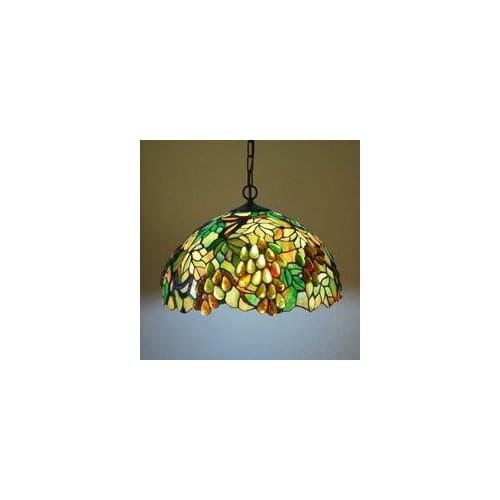 Hot Sell Tiffany Style Multicolour Glass Fashion Grape Series Pendant Lamp D40cm E27 110-240V Chain Pendant lights for Home