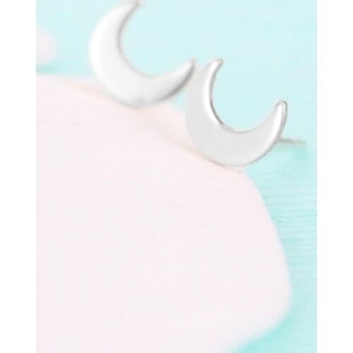 Cute Tiny Half Moon Earring Jewelry Moon Shape Earrings Stud Unique Earrings Jewelry for Women