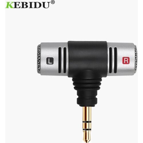 KEBIDU Mini Stereo Microphone Digital Mic adapter for Recording Pen with 3.5mm For Recording Studio Interview Microphone